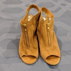 Slingback suede booties